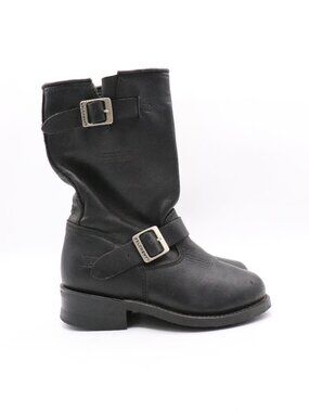 Xelement Biker Boot Women's 7 M Black Leather Engineer Motorcycle  Riding Buckle